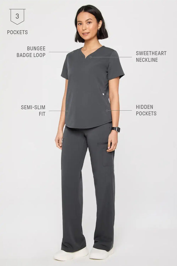 Petal 3-Pocket Scrub Top