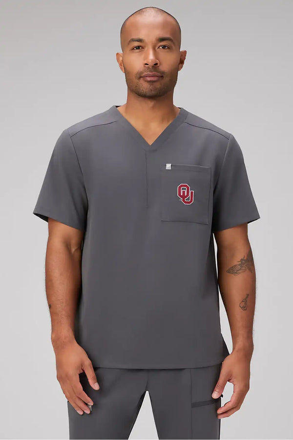 University Of Oklahoma Helix 1-Pocket Scrub Top