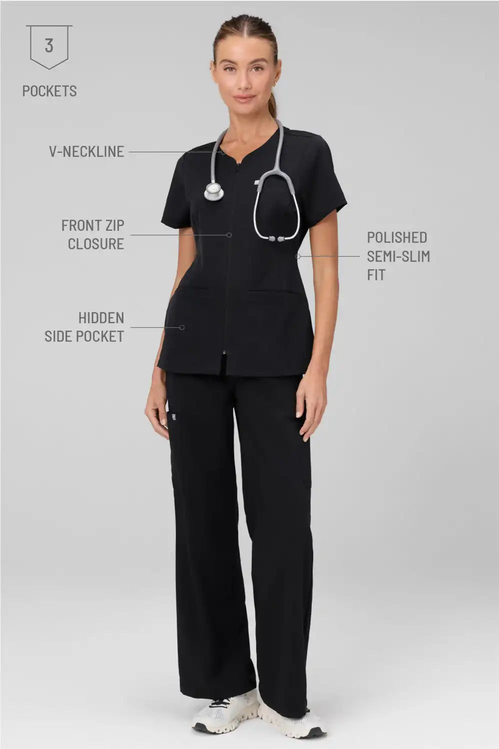 Rise Zip Scrub Tunic