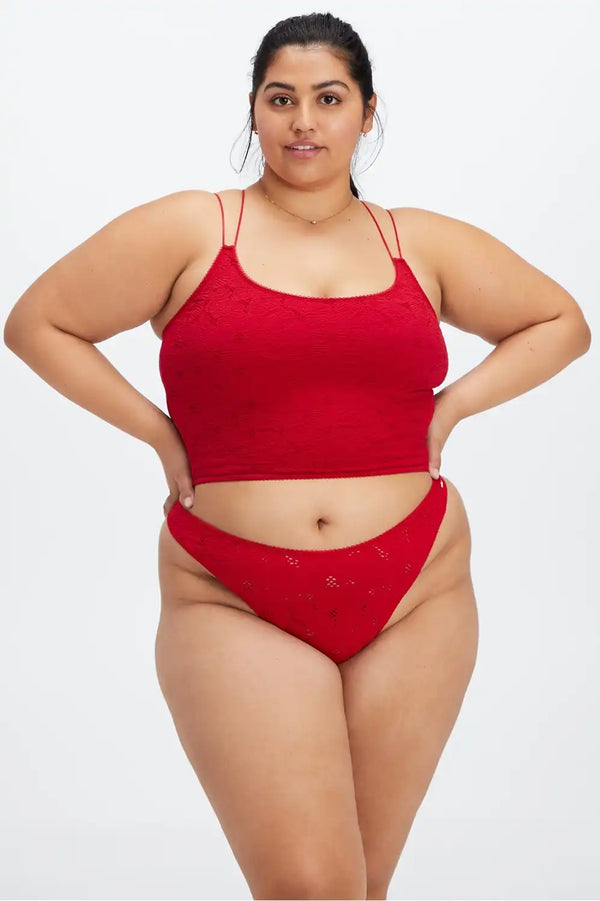 Seamless Lace High-Waisted Thong