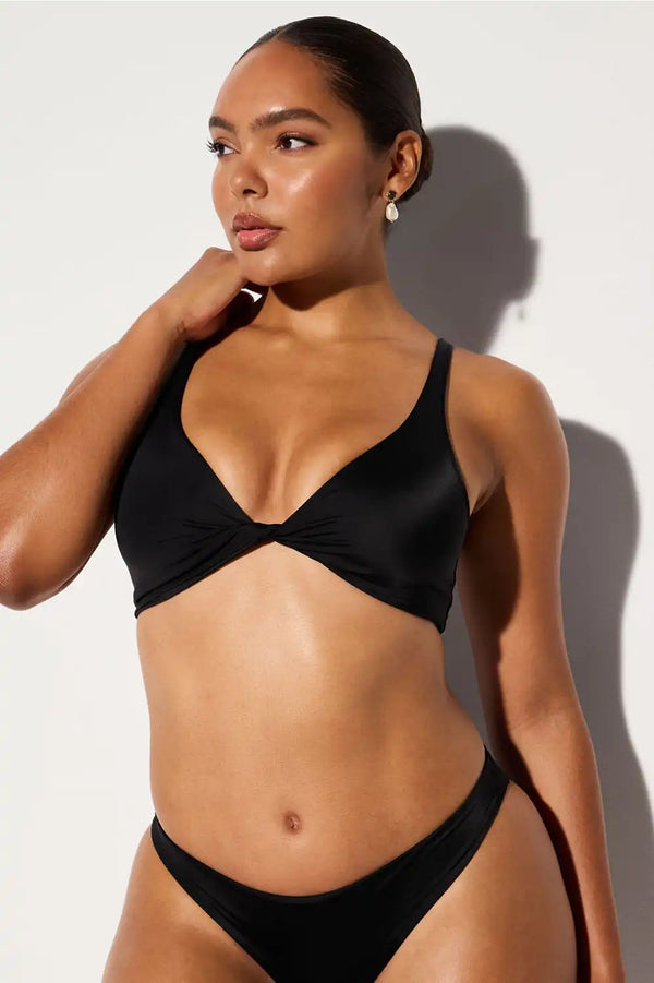 Swim Twist Bikini Top + HW Swim Bottom + Plunge Swim Top + Bikini Swim Bottom 4-Piece Bundle